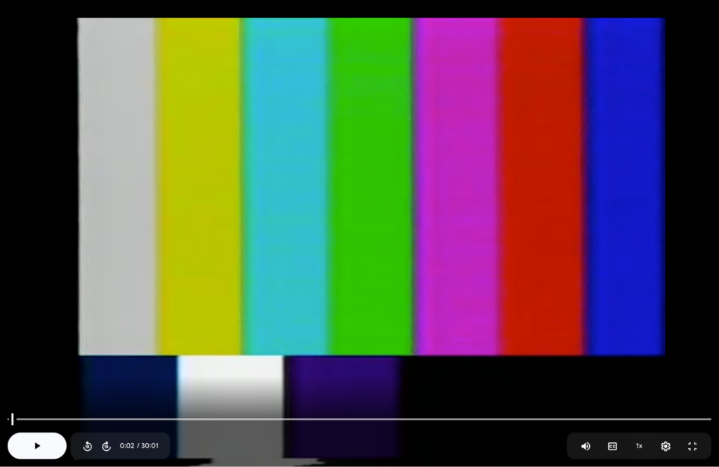 Color bars in front of a video